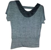 BCX Gray Blouse Size Medium