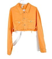 NWT Mistress Rocks Enrich Cropped Tangerine Denim Jacket Size Large L NEW