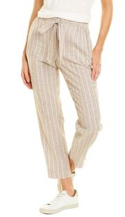 Giavanna Striped Linen-Blend Pants