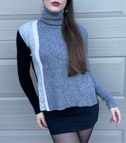 Athleta Chic Color Blocked Wool Turtleneck Sweater XS