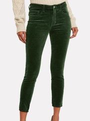 Emerald Green  Velvet Margot High Rise Skinny Pants