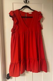 Altard State Red Ruffle Dress