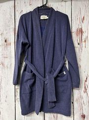 UGG Braelyn Double Knit Pocket Tie Robe - Blue / Size Medium