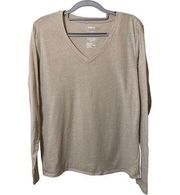 Sonoma everyday tee v neck in tan size L