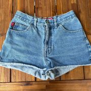 Vintage Light Wash High Rise Denim Shorts