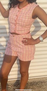 Shane  Pink Plaid Two Piece Set