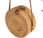 Walmart round straw cross body bag