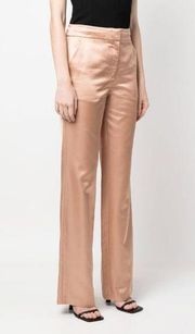 A.L.C Womens Metallic Satin High Rise Straight Leg Ford Viscose Trousers 2