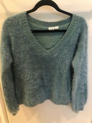 Blueish-Green Fringe Sweater