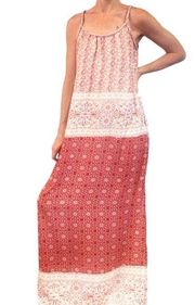 Knox Rose White & Red Floral Bohemian Maxi Tank Summer Dress