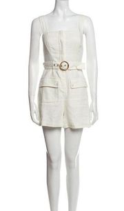 House of Harlow 1960 Linen shorts Romper with Belt Oatmeal/Ivory Women’s Size 8