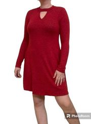 A. Byer Red Dress with Pockets Medium Soft Long Sleeves Holiday Sweater dress