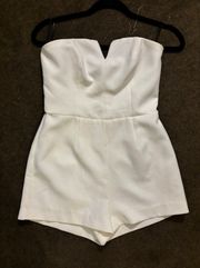 White Strapless Romper