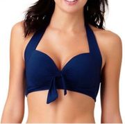 Liz Claiborne Navy Blue Swimsuit Top