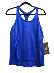 Spyder Active Womens Tank Top Solid Blue Sleeveless Scoop Neck Racerback S New