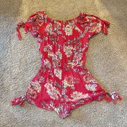 Z&L Pink Floral Linen Romper