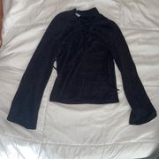 Charlotte Russe Black Knit Long Sleeve Top With Tie