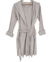 Eileen Fisher Hooded Khaki Trench Coat Women’s Size Small