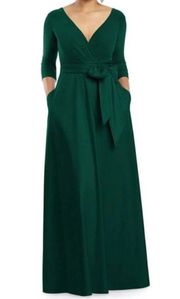 NWT  Hunter Green Jersey & Mikado A-Line Gown Size 16