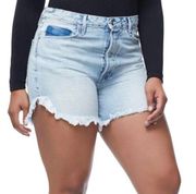 Good American Bombshell Denim Shorts in Pearl Blue 170  Size 20 NWT Jean Plus