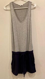 Anthropologie's Drew Brand Grey and Navy Sleeveless romper EUC size XS