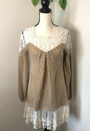 Ryu Pom Pom Embroidered Lace Trim Sweater Dress