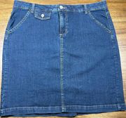 Size 14R Blue Midi Jean Skirt