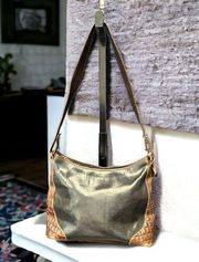 Brahmin Vintage Retro shoulder bag toasted almond balls and brown leather