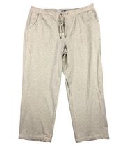 Jaclyn Smith XL Athletic Lounge Pants Beige Drawstring Pockets Cotton Spandex