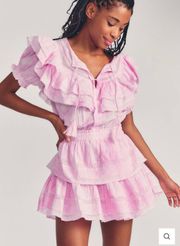 Loveshackfancy liv pink tye dye dress