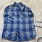 Rails Plaid Rayon Women Button Down Top Sz L