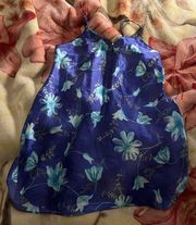 2X Purple blue lily silk satin baby doll chemises