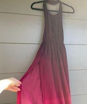 Purple to Red ombre Flowy backless maxi dress XL by Zaful