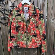 Floral Denim print Jacket M