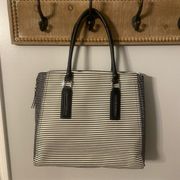 NWOT Stella and Dot Striped Leather Tote