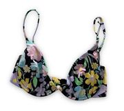 VDM Revolve Isla Black Floral Print Underwire Swimwear Bikini Top Small