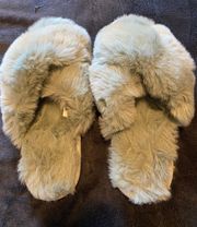 Lauren Conrad Mint Green Fuzzy Slippers