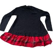 Torrid Womens Layered Knit Sweater Plaid Hem Black Red Plaid Crew Neck Size 2X