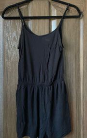 Divided H&M Basic Black Romper With Adjustable Spaghetti Strap Size Extra Small