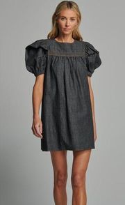 We Are Sundays Hensley Dress Black Chambray Medium M