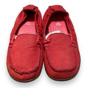 Hush Puppies Women's HPO2 FLEX Slip-On Flats Moccasins Red Suede Size 9.5 NWOT