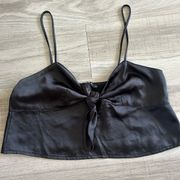 Motel Black Cropped Bow Front Cami Tank