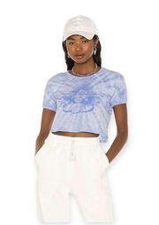 Boys Lie Lady Butterfly cropped short sleeve Tee Blue