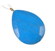 Blue Turquoise Pendant, Vintage Faux Turquoise or Dyed Howlite Stone Pendant
