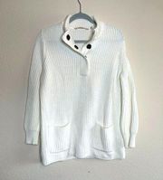 Soft surroundings white cable knit pullover size medium