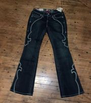 Ariat embroidered western 25R Ruby dark wash boot cut jeans
