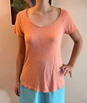 3/$20 Splendid Thin Scoopneck Short Sleeve Basic T comfy Shirt XS Coral Orange