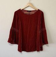 Lafayette 148 New York Womens Blouse Size Small Velvet Silk Velour Designer