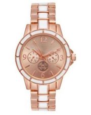 NEW Charter Club 2 Tone BRACELET WATCH Women Radiant 34mm Rose Gold White Boxed