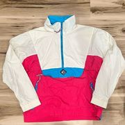 Woolrich Vintage  Sigmet Gear Colorblock Neon Pullover Quarter Zip Women’s Medium